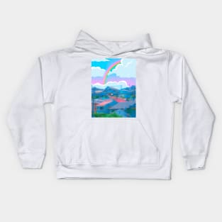 Rainbow town Kids Hoodie